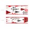 LaRibbons 2 1/2" - 1 1/2" Wired Ribbon | "Geometric Trees" White/Black/Red | 10 Yard Roll